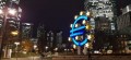 Logo der Europäischen Zentralbank im Bankenviertel